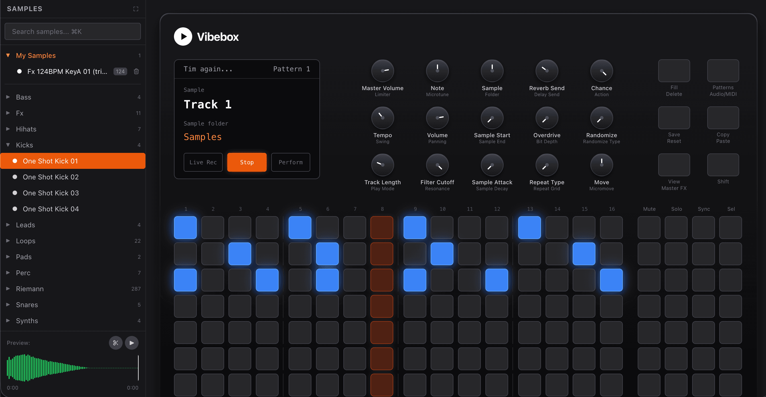 Vibebox Studio - Web-based groovebox interface